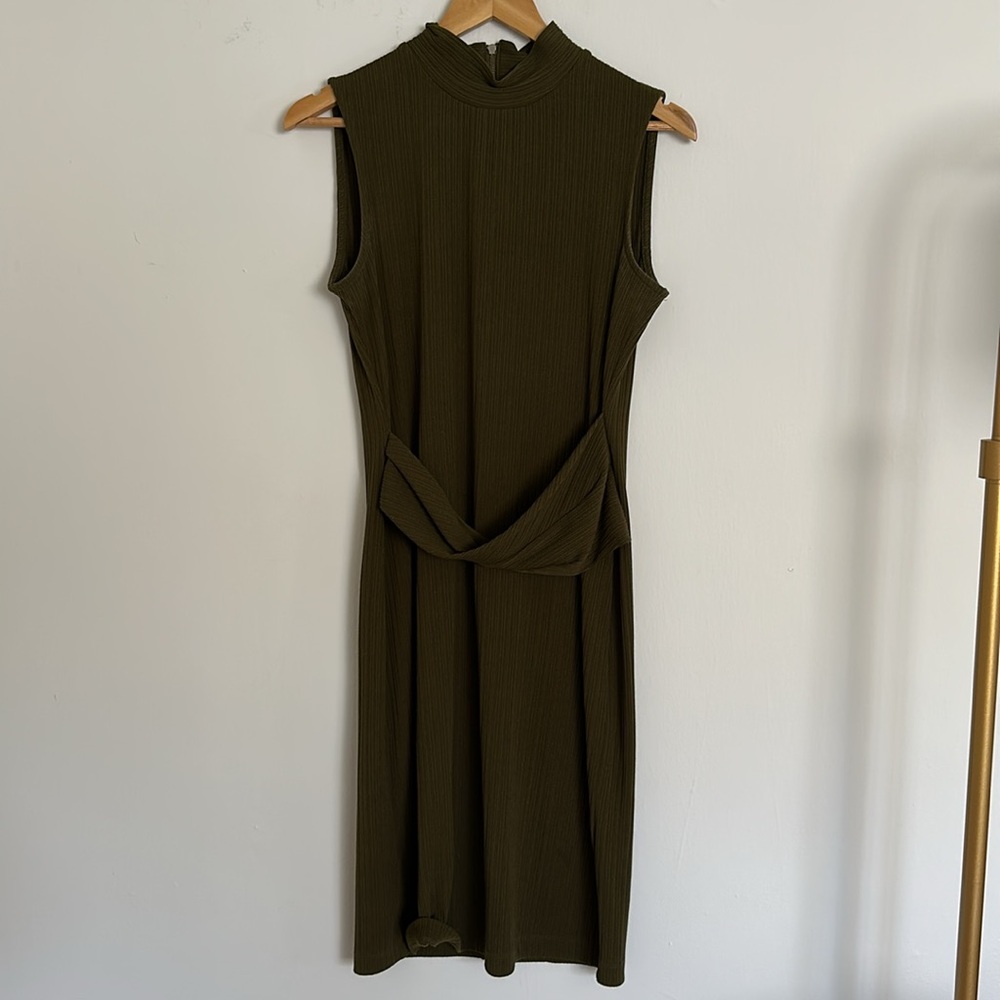 Tommy Hilfiger Olive Green Sheath Cocktail Dress